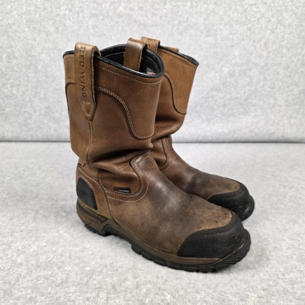 Red Wing Boots Mens Size‎ 8.5 D Brown Waterproof Pull On Work Safety Toe 4448